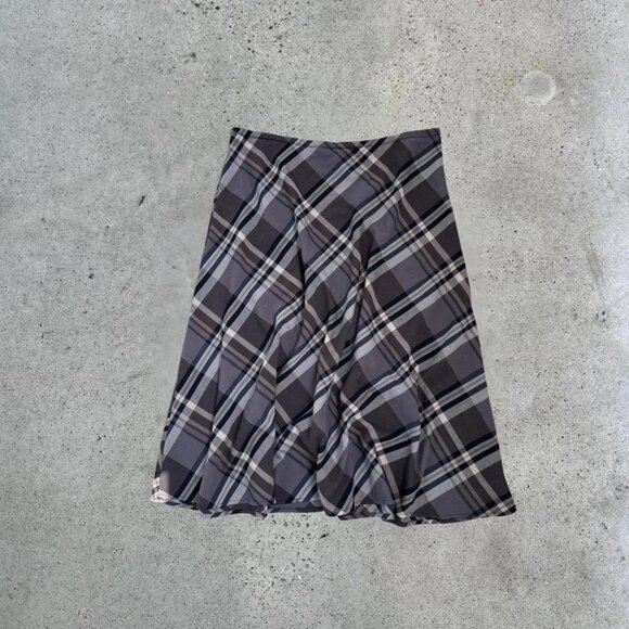 Vintage plaid midi skirt // plus size - Picture 1 of 5